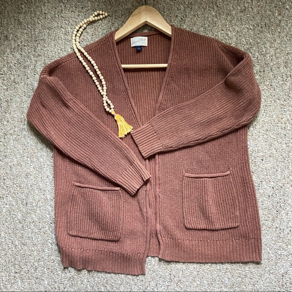 Shaker Knit Open Front Cardigan - Picture 1 of 7